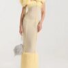 Colette Fur-Trim Maxi Dress Set