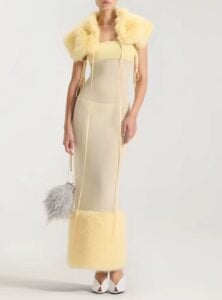 Colette Fur-Trim Maxi Dress Set
