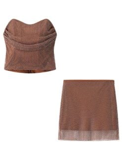 Noemi Rhinestone Corset & Mini Skirt Set