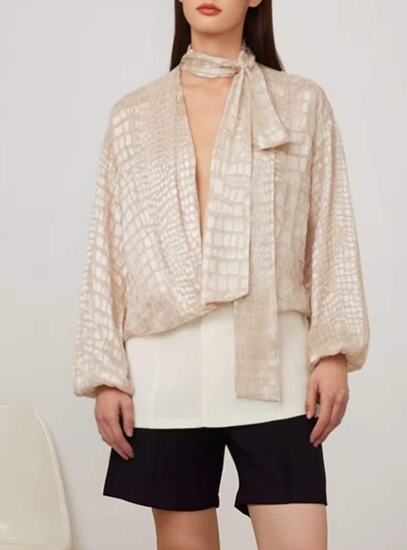 Annelise Jacquard Blouse