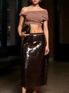 Gabrielle Sequin Midi Skirt