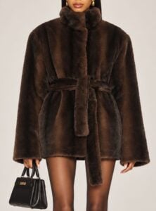 Leonora Belted Faux Fur Coat