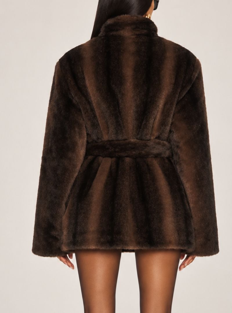 Leonora Belted Faux Fur Coat
