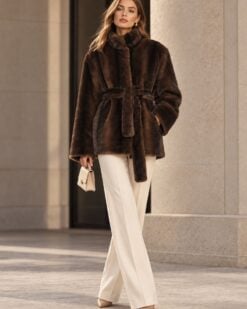 Leonora Belted Faux Fur Coat