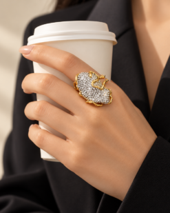 Mireille Sculptural Crystal Ring