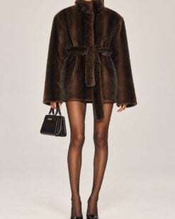 Leonora Belted Faux Fur Coat
