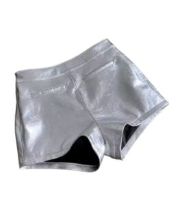 Alix Metallic Sheepskin Leather Shorts